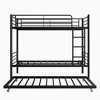 GDFStudio Calla Modern Metal Bunk Bed Frame with Trundle, Ladder and Full-Length Guardrail - 4 of 4