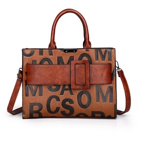 Generic Tote Bag for Women Soft Vegan Leather Satchel Handbags Retro Shoulder Bag - 1 of 4