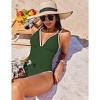 AI'MAGE Womens Swimsuit One Piece Tummy Control Bathing Suit V Neck Push Up Double Straps Slimming Swimwear XS-XXL - 2 of 3