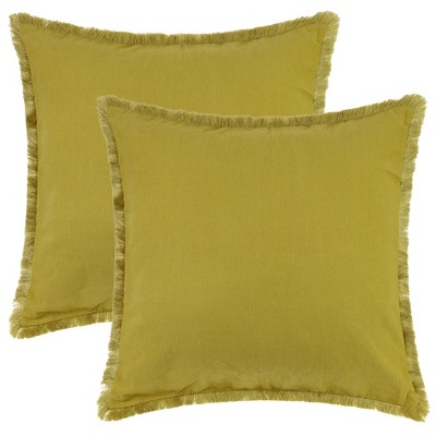 Unique Bargains Farmhouse Sofa Couch Bed Cotton Decorative Throw Pillow Cover with Tassel Trim 2 Pcs