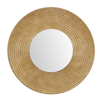 Contemporary Metal Decorative Wall Mirror Gold - Olivia & May