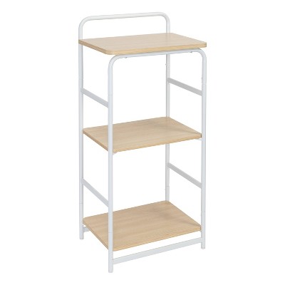 Honey-Can-Do 3 Tier Shelf: White Steel Bookshelf, Decorative Bookcase, Storage Shelves, 60 lb Capacity
