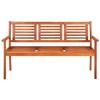vidaXL Bench Cream Solid eucalyptus wood, Fabric (100% polyester) 59.1 in - 3 of 4