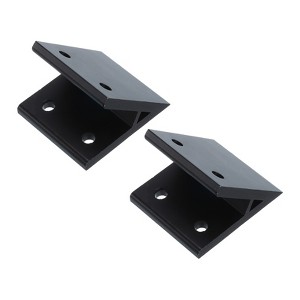 Unique Bargains Aluminum Alloy Corner Brace Joint Connector Mount 45 Degree Angle Profile Brackets for 3060 Series Black 2 Pcs - 1 of 4