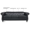 Lycvki 84.65" PU Rolled Arm Chesterfield 3-Seater Sofa - 3 of 4