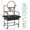 Bird Cage, Large Wrought Iron Parakeet Budgie Cage with Rolling Stand & Detachable Tray for Mid-Sized Parrots Cockatiels - 2 of 4