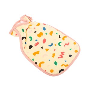 Unique Bargains Alphabet Pattern Drawstring Shower Gloves Pink Assorted Color 1 Pc - 1 of 3