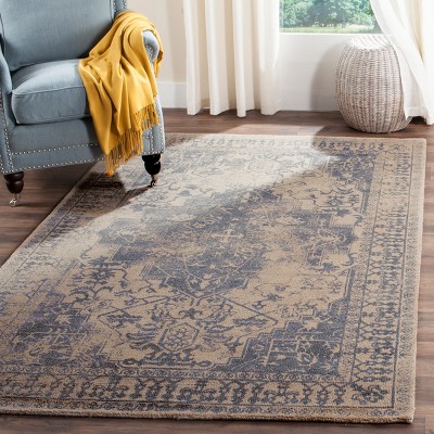 Blue and Grey Hand Tufted Wool Area Rug, 5' x 8'