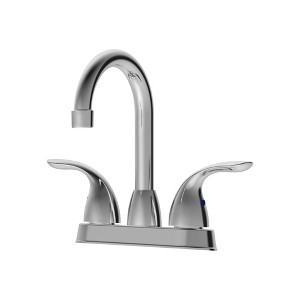 ChicFurnit Bathroom Sink Faucet Two Handle CUPC Certified Chrome Finish Design for Stylish Spaces, Silver, 11.02"*10.24"*2.95" - 1 of 4