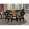 HomeStock 5-Pc Black and Cherry Finish Solid Wood Top - Round Dining Room Set - Seats-4 - 2 of 4