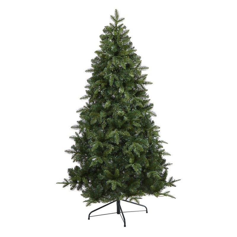 6ft Nearly Natural Pre-Lit LED Grand Teton Spruce Flat Back Artificial Christmas Tree Clear Lights, 4 of 13