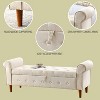 NicBex Linen Storage Ottoman Bench,Upholstered Storage Ottoman with Tufted Buttons and Rolled Arms,Modern Storage Bench for Living Room,Bedroom - 4 of 4