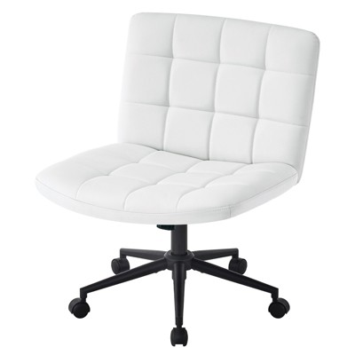 Vynxaria Armless Desk Chair with Lumbar Support - Adjustable Height & 360¡ã Swivel