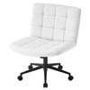 Ridstar Adjustable Height Armless Office Chair with Wheels For Living Room & Office-White - 2 of 4