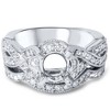 Pompeii3 7/8ct Diamond Engagement Wedding Ring Set Setting 14K - 2 of 4