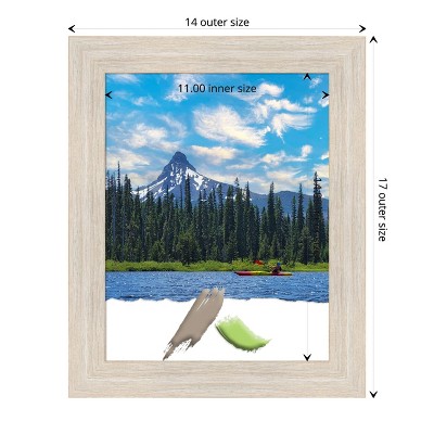 Hardwood Whitewash Narrow Wood Picture Frame 11x14 Inches