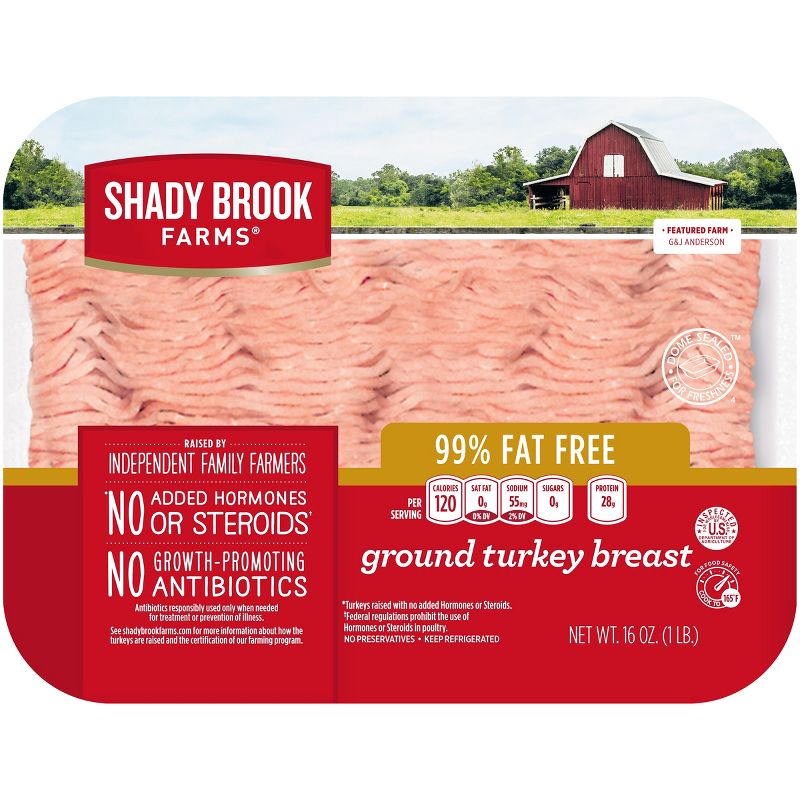 Shady Brook Farms 99% Fat Free Ground Turkey Breast - 1lb, 1 of 6