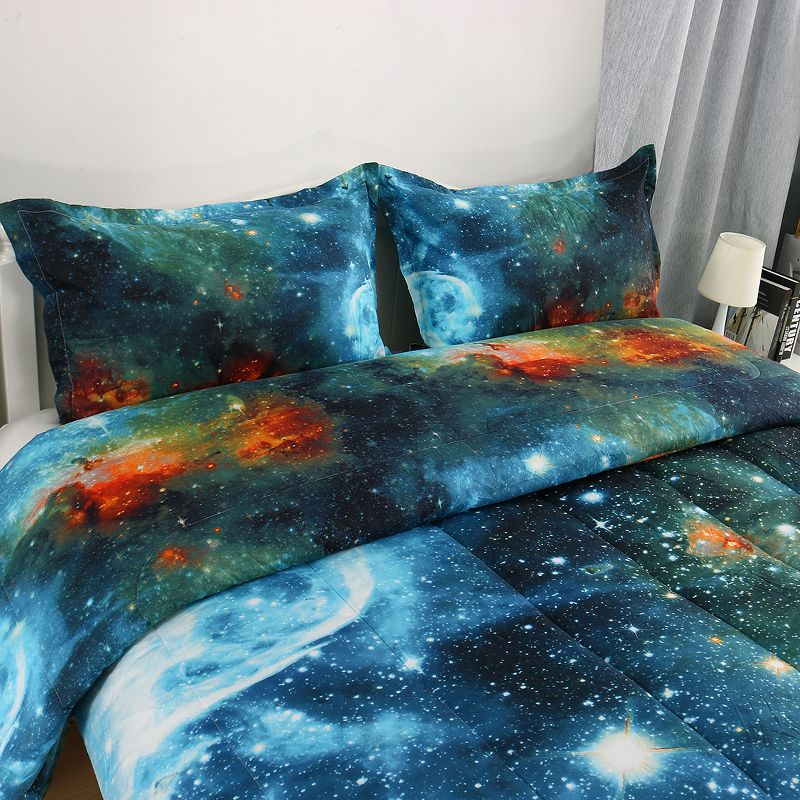 PiccoCasa Polyester Twin Galaxies All-season Reversible Comforter & Pillowcase Sets 3 Pcs, 3 of 8