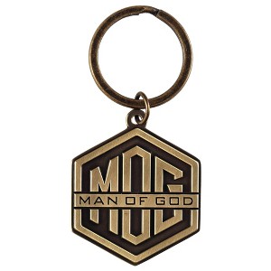 Dicksons Blessed is The Man Who Trusts Hexagonal Antique Engraved Gold 2.5 x 1.75 Metal Keyring Keytag - 1 of 2