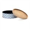 Metal Patterned Canister with Natural Wood Lid (Set of 2) - 3 of 4