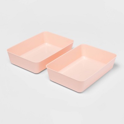 2pk Large Storage Trays Feather Peach - Room Essentials™