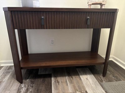46" Laguna Nigel Fluted Wooden Console Table Brown - Threshold™ Designed With Studio Mcgee : Target