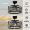 Ludomide 18" Crystal Caged Ceiling Fan, Industrial Indoor Ceiling Fan with Lights and Remote Control for Bedroom Kitchen - 4 of 4