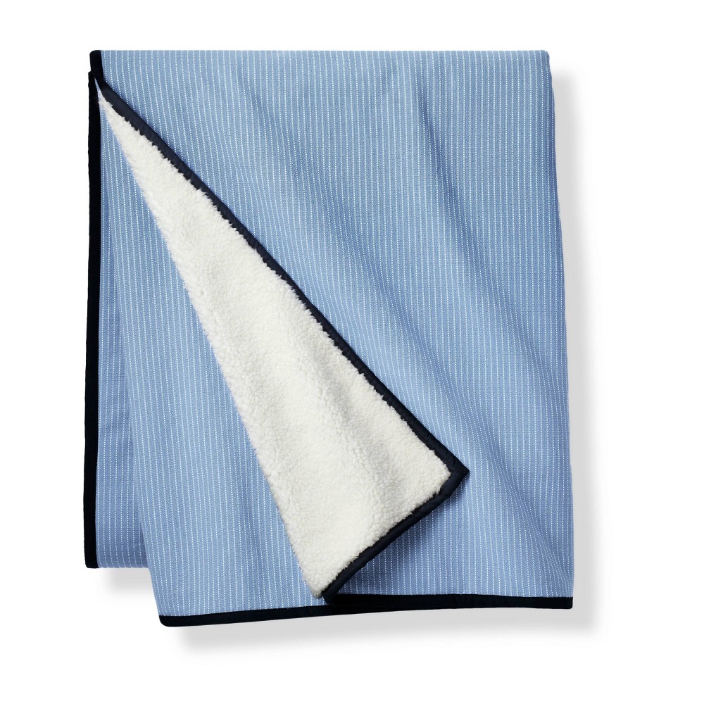 50"x60" Striped Sherpa Throw Blanket Light Blue - Levi's x Target