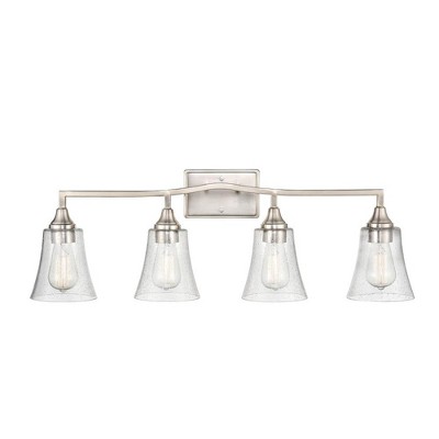 Matte Black 4-Light Vanity Fixture with Clear Glass Shades