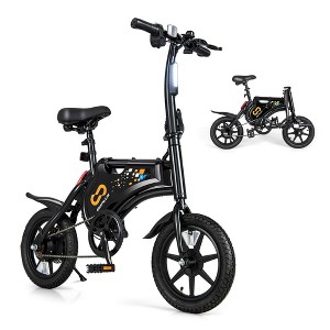 Costway Electric Bike for Adults Foldable Electric Bicycle w/ 350W Motor & 36V 7.8Ah Battery 15MPH 14” Mini Ebike for Commute Short Trips - 1 of 4