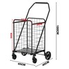 NAYSAYE Foldable Shopping Cart with Dual Baskets 360 Degree Swivel Wheels Multi Purpose Utility Trolley for Grocery, Black, 39.37"*17.72"*15.75" - 3 of 4