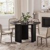 Wooakway 30"H Round Oak Wood Dining Table Kitchen Table Conference Table with Three Legs - 4 of 4