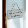 HomeRoots 6" X 12" Gray Handcrafted Breakfast In Bed Galvanized Metal Wall Decor - 2 of 4