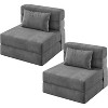 2 Pcs Folding Sofa Bed Chair - Convertible cloud couch with foldable design, functions as comfy sectional couch & bed. - 4 of 4