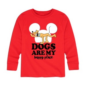 Boys' - Disney - Pluto Dogs Happy Place Long Sleeve Graphic T-Shirt - 1 of 4