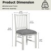 VECELO Rustic Wooden Dining Chairs Set of 2/4/6, Rubber Wood Kitchen Chairs with Padded Seat & Elegant Hollowed Backrest, Gray - 3 of 4