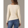 Allegra K Women's Drawstring Ruched Round Neck Long Sleeve Irregular Hem Basic T-shirt - 4 of 4