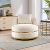 CAVINAS 360 Degree Swivel Accent Chair with Pillow, Velvet Upholstered Lounge Chair with Stainless Steel Base - 2 of 4