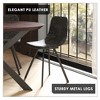 LeisureMod Markley Modern Leather Dining Chair Upholstered Seat Metal Legs Sleek Design for Kitchen, Dining Room, Office, Lounge, or Cafe- Set of 2 - 3 of 4