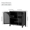 29" Storage Cabinet with Adjustable Shelf and Rattan Doors, Narrow Sideboard Accent Cabinet for Entryway, Living Room, Hallway, or Kitchen-Tanpinhause - 4 of 4