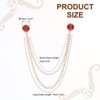 Unique Bargains Bouquet Coat Round Rhinestone Hanging Tassel Chain Lapel Suit Brooch Pins 1 Pc - 2 of 4