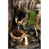 10.5" Tabletop Water Fountain with 2 Buckets and LED Light Brown - Hi-Line Gift - image 3 of 4
