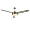 LNC 52“ Modern Indoor Outdoor Celing Fan 3 Blade,Brushed Nickel Blades with Opal Glass Shade - 4 of 4