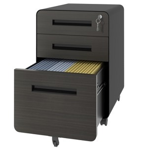 Yukimo 23"H Lockable Mobile File Cabinet - Fully Assembled All-Steel with Casters, Wide Drawers for A4/Letter Files, Black (Home/Office) - 1 of 4