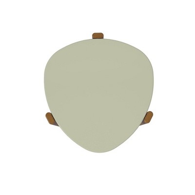 Modern Green MDF and Eucalyptus Wood Elliptical Accent Table Set