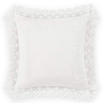 18"x18" Annabella Decorative Throw Pillow White - Laura Ashley