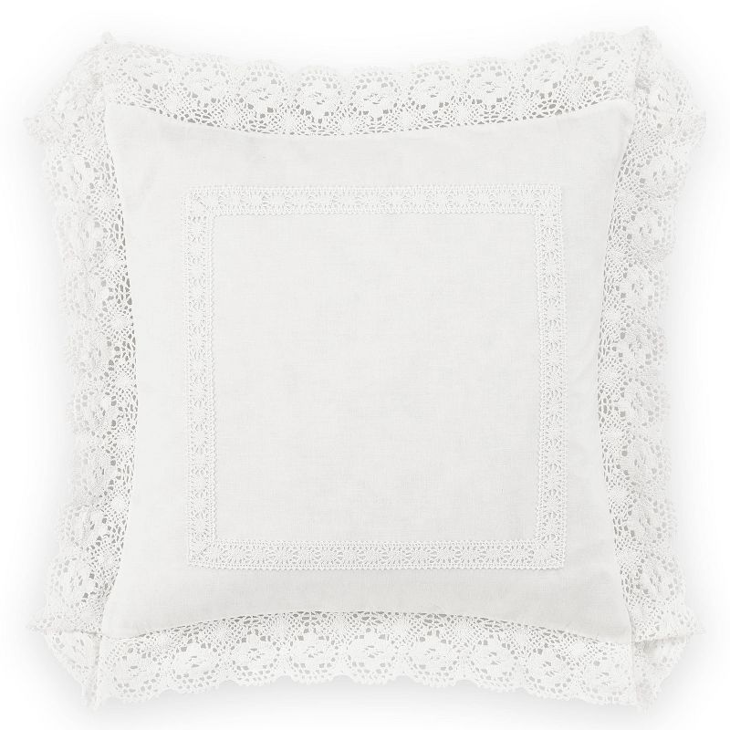 18&#34;x18&#34; Annabella Decorative Throw Pillow White - Laura Ashley, 1 of 7