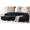 NicBex Couches for Living Room 96" Oversized Sectional Sofa L-shaped Luxury Chenille Upholstered Sofa Couch with Chaise and 2 Free pillows, Black - 3 of 4