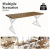 Dyonery 70.8" Farmhouse Dining Table for 6, Rustic Wood Kitchen Table with Metal Legs for Dining Room - 4 of 4