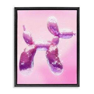 Stupell Industries Fun Disco Balloon Animal Black Framed Floater Canvas Wall Art - 1 of 4